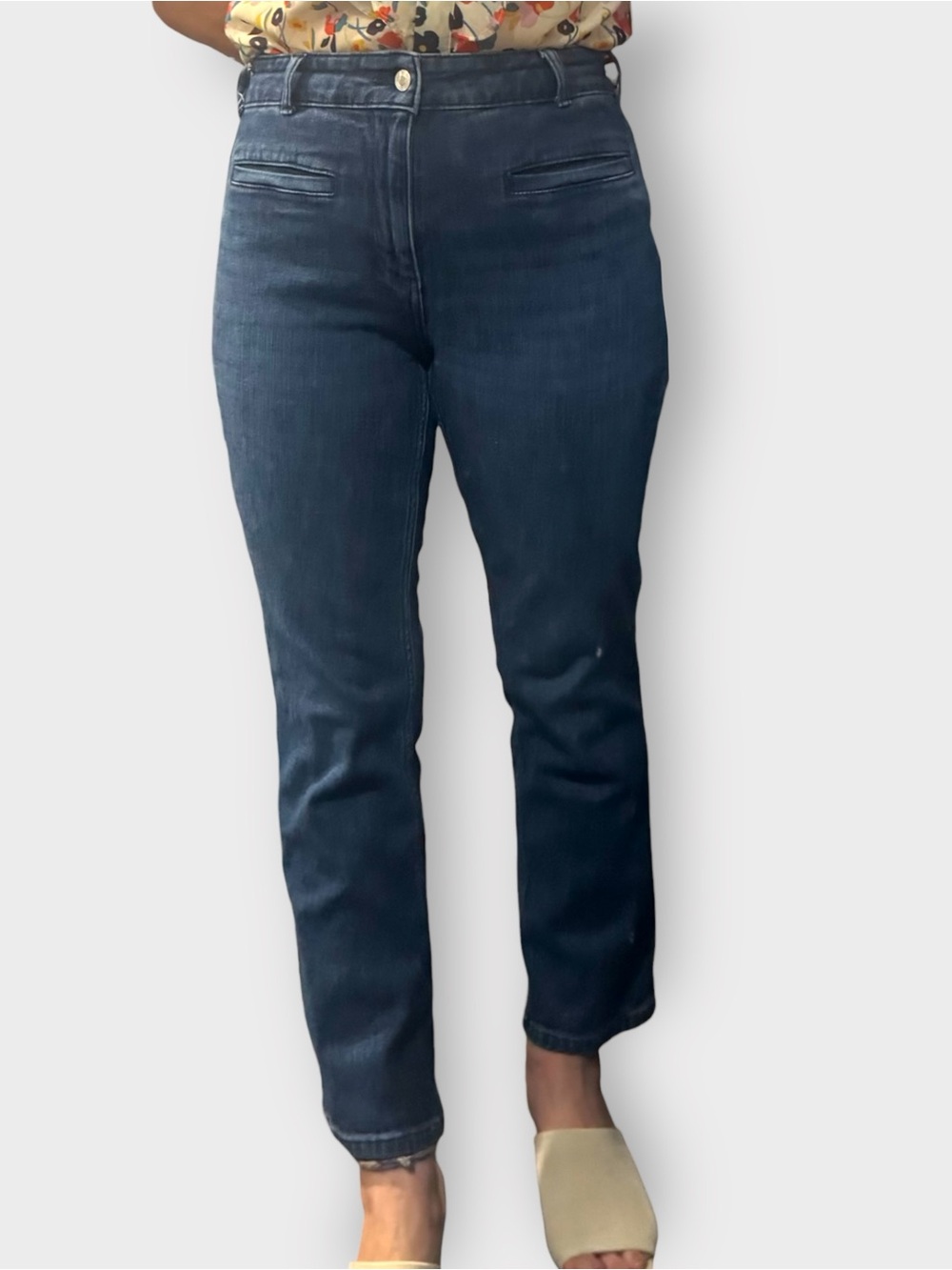 Maeve Anthropologie High Rise Cropped Straight Leg Sailor Jeans 29